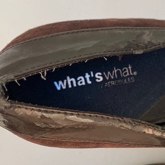 What's What by Aerosoles Brown Suede & Leather Round Toe Mary Jane Pumps - Picture 11 of 11